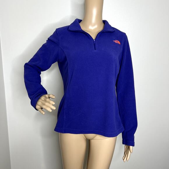 North Face Purple Fleece Quarter Zip Sweater - Picture 1 of 8